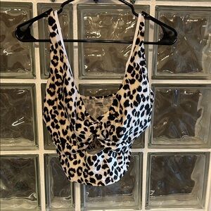 Old Navy Black and White Leopard Swim Top